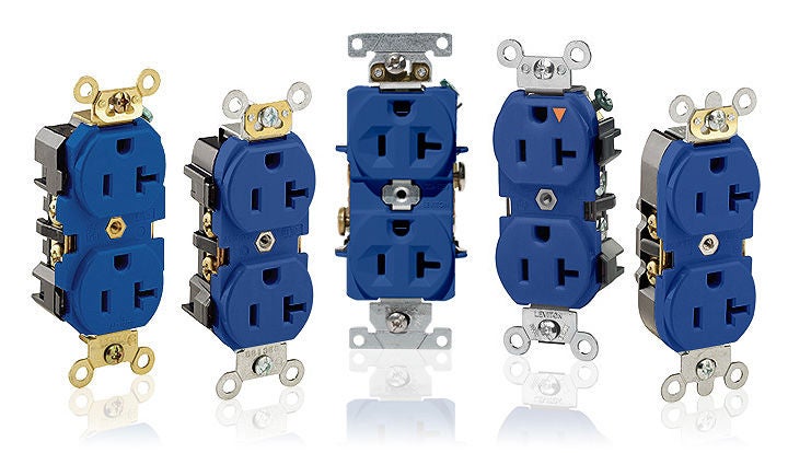 Blue Commercial Grade Power Receptacles