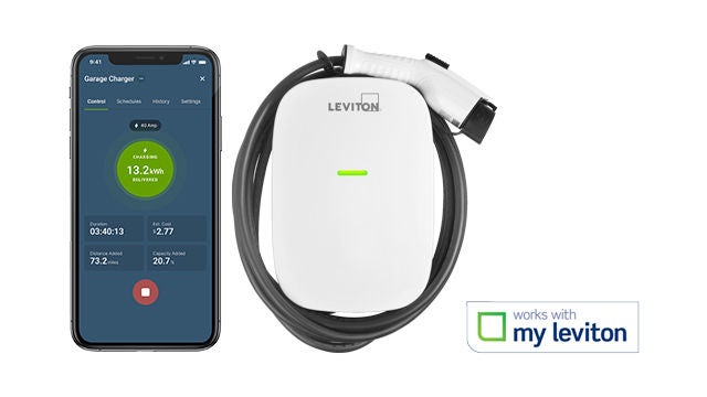 Mon chargeur de VE Leviton avec application téléphonique