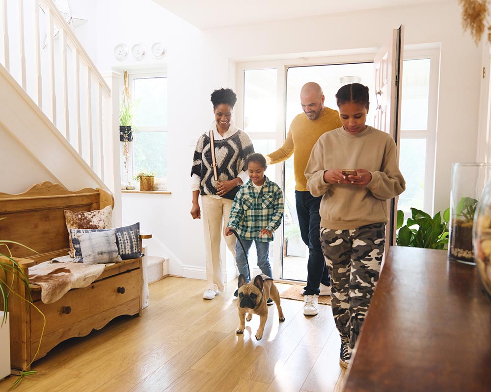 Maison résidentielle avec famille