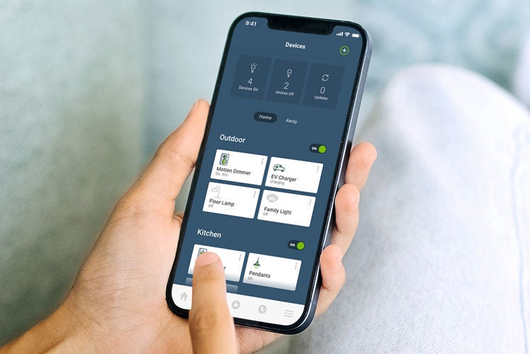 Mon application Leviton sur téléphone avec chargeur de VE à l’écran