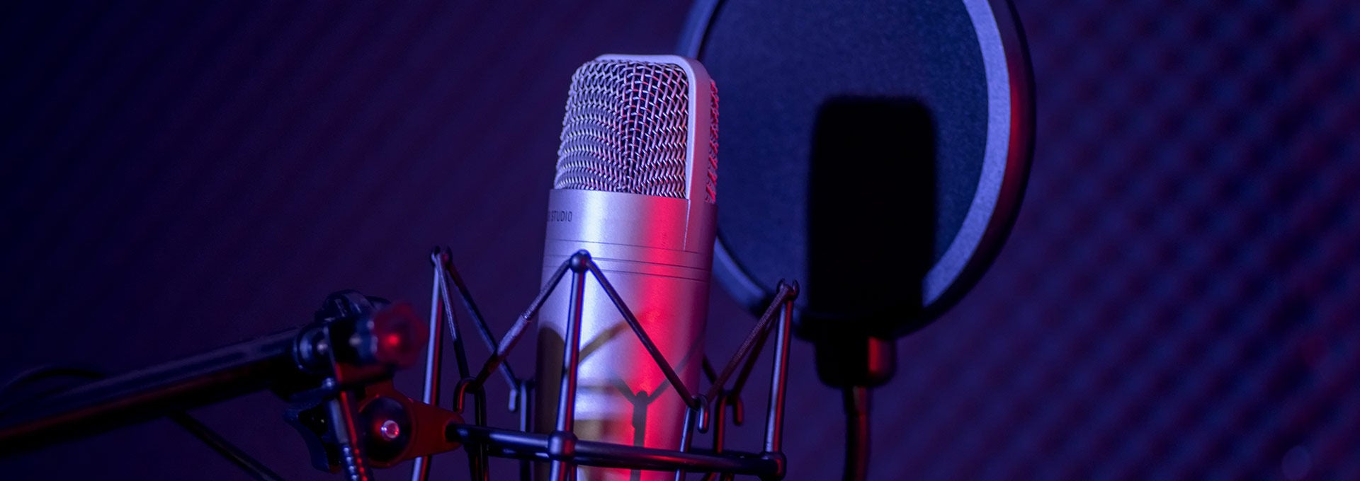 Microphone in recording studio